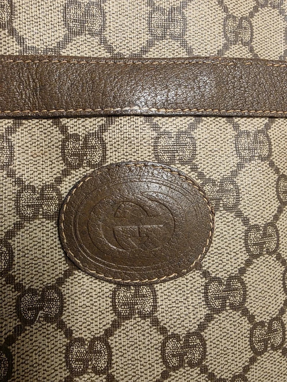 Gucci Beige GG Canvas Tote with Green-Red Web Straps - Picture 4 of 11